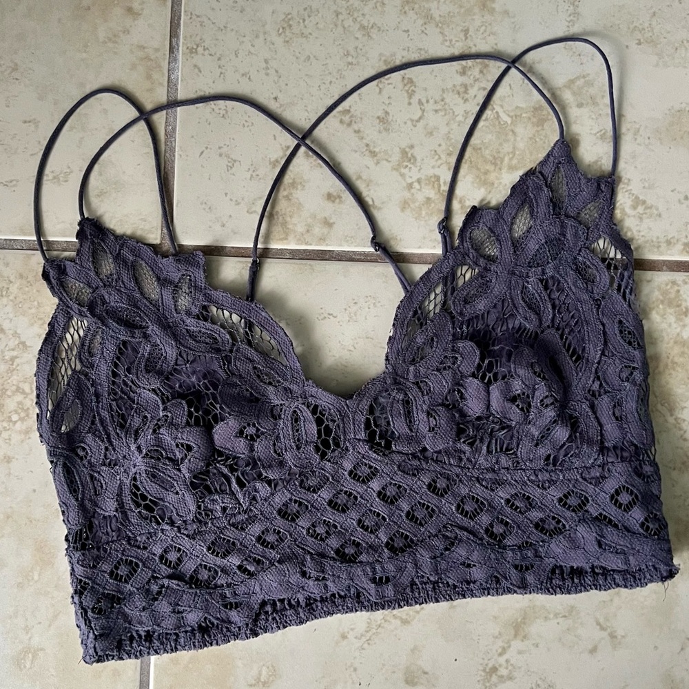 Free People gray lace bra size L